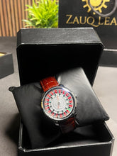 Maalik. Silver Case Brown strap Casino Roulette Men's Watch