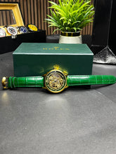 Rolex Inspired Gold Case Green Strap Skeleton Automatic Watch