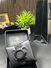 PATEK PHILIPPE Inspired Full Black Diamond Nautilus Style Men's Watch