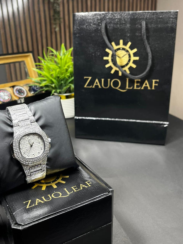 Patek Phillipe Inspired Diamond Arabic Nautilus Style Men's Watch