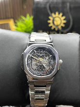 Martyn Line Silver Nautilus Style Skeleton Automatic Watch