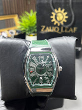 Frank muller inspired Design Emerald Green Tonneau Style Men's Watch