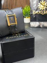 Cartier Inspired Gold Case Black Leather Old Money Men's Watch