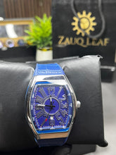 Frank Muller Inspired Design Royal Blue Tonneau Luxury Men's Watch